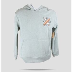 Bixby Nomad Gray/ Mint Classic Graphic Hoodie Sweatshirt Kids Large NWT